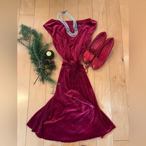 Party Glam Red Velvet PlusSz 16 Festive Holiday Elegant Sheath  Dress